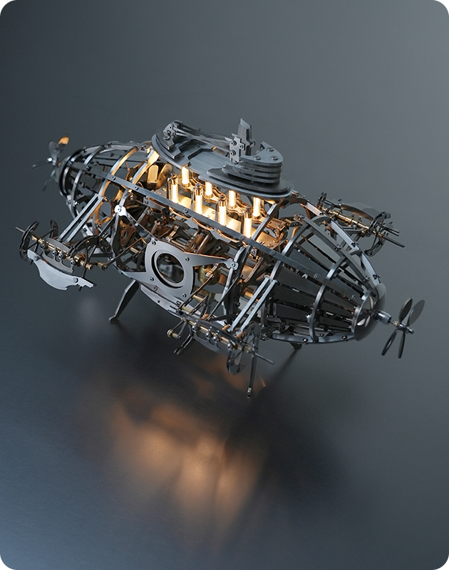 Noctivane 3D Metal Puzzle | Futuristic Airship Model Kit | Mecrob