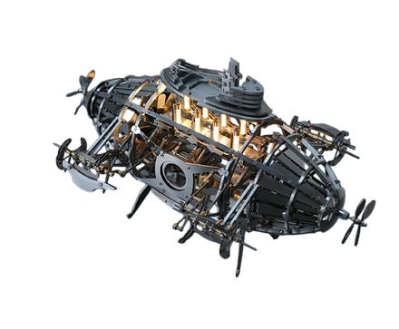 Noctivane 3D Metal Puzzle | Futuristic Airship Model Kit | Mecrob